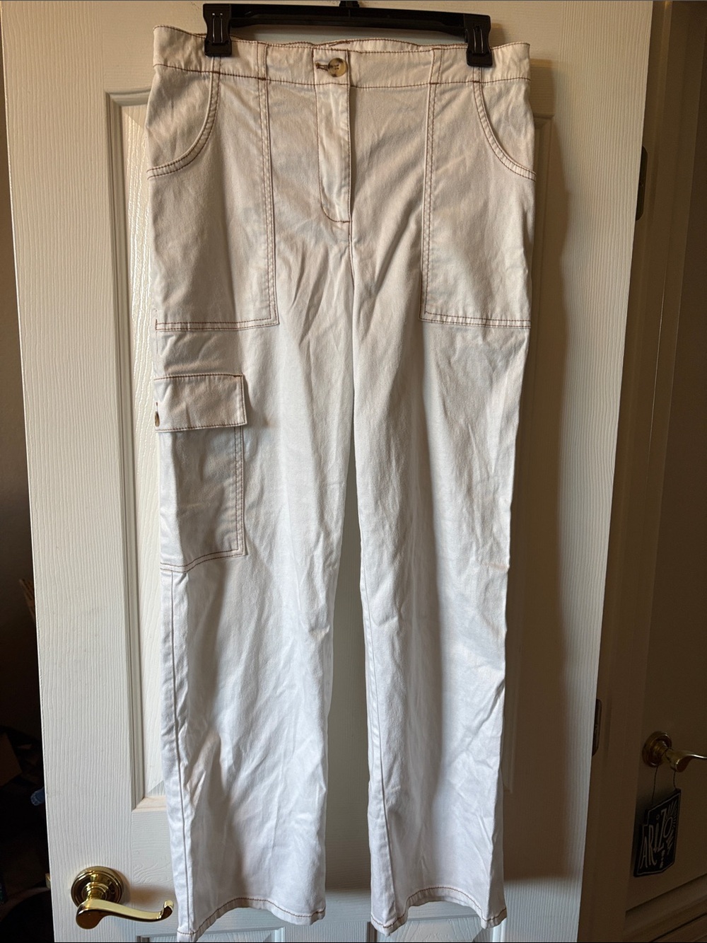 Joie Cream and Tan Thread Colored Pants size 8